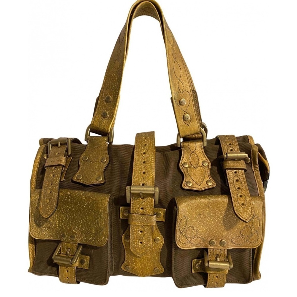 Mulberry roxanne vintage metallic brown. Canvas handbag